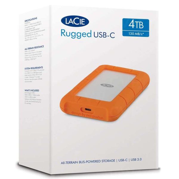 Disco Duro portátil resistente Lacie MINI 4TB USB3.0-2.0 para Mac-PC STFR4000800