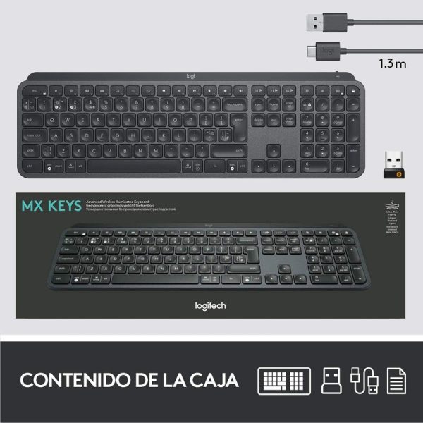 Teclado Logitech mx keys Bluetooth negro - Image 4