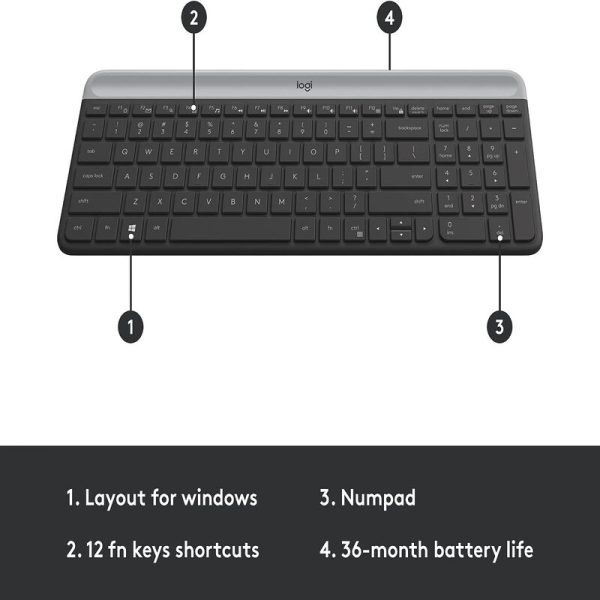 Combo Teclado Mouse Logitech Mk470 Slim Inalambrico 920-009266 - Image 2