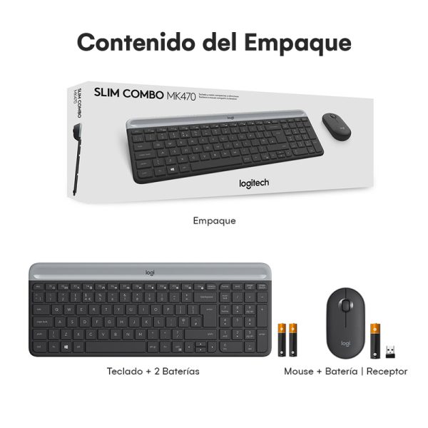 Combo Teclado Mouse Logitech Mk470 Slim Inalambrico 920-009266