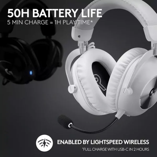 Audífonos gamer Logitech Pro x 2 Lightspeed White - Image 4