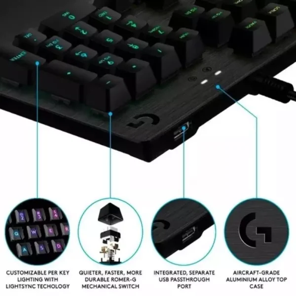 Teclado Logitech G513 Alto Rendimiento Mecanico Rgb Usb 2.0 - Image 3